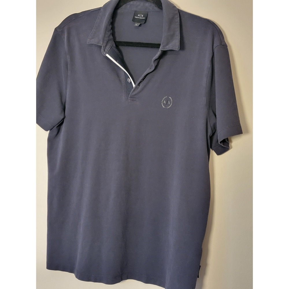 Armani Exchange Men's Short Sleeve Polo Shirt, Size‎ XL Black